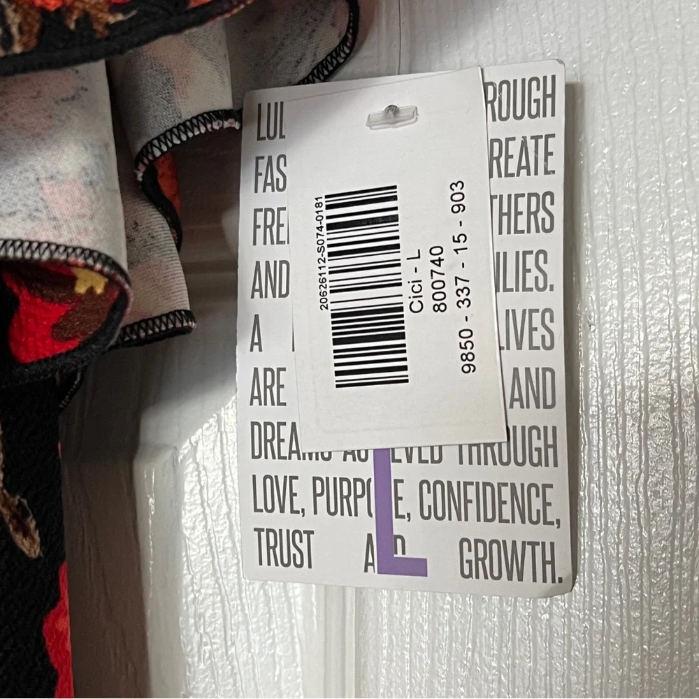 LuLaRoe CiCi Floral Dress NWT Size Large - Picture 4 of 6